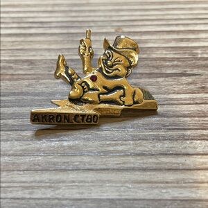 Royal Order Of Jesters Court 80 Akron Ohio Lapel Pin Billiken Red Stone ROJ